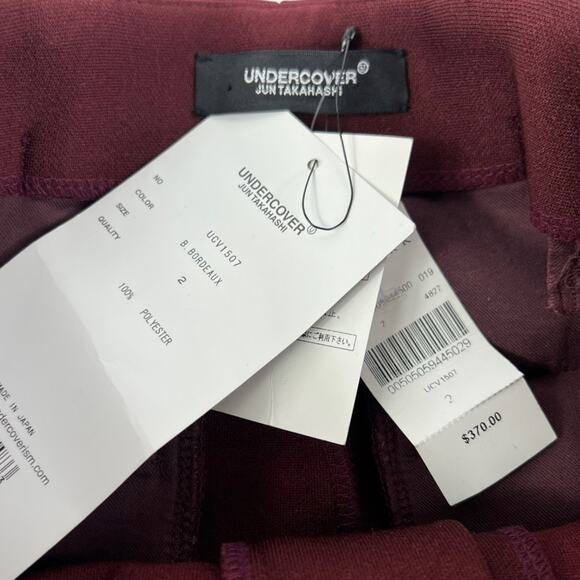 Undercover Jun Takahashi High-Rise Stirrup Pants in Bordeaux NEW - Picture 3 of 9